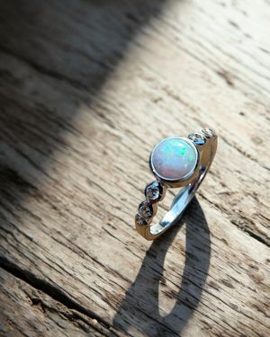 White Opal Ring