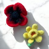 Poppy & Daffodil Brooches