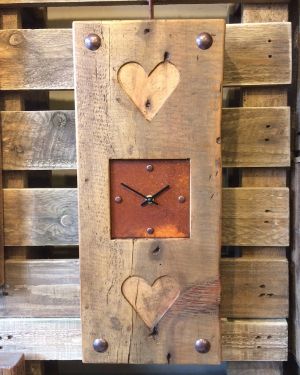 Double Heart Vintage Clock