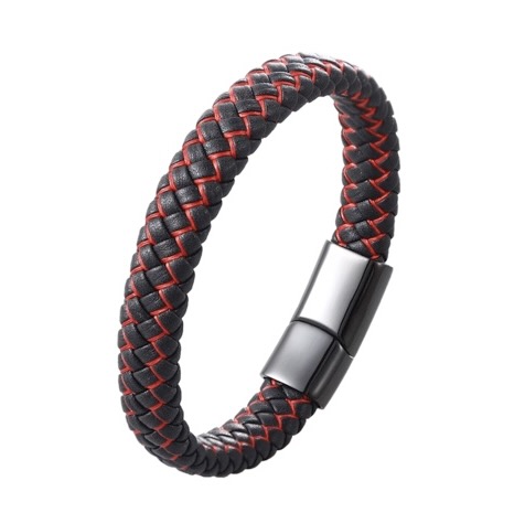 Black And Red Leather Bracelet The Nook Tenby