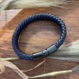 Black And Blue Leather Bracelet