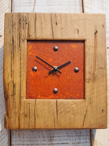 Resized Mantle Vintage Rust Clock