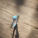 White Opal Twisted Ring