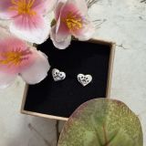 Paw Print Heart Studs