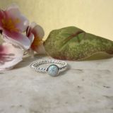 White Opal Twisted Ring