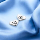 Paw Print Heart Studs