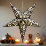Lace Black & Antique White Star Light