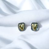 Rectangular Heart Studs