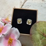 Rectangular Heart Studs