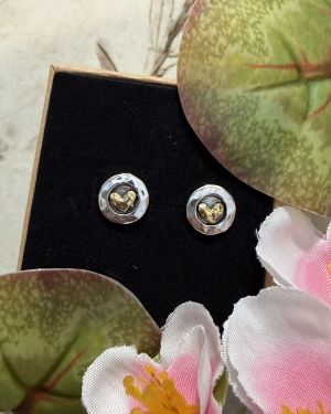 Circular Heart Studs