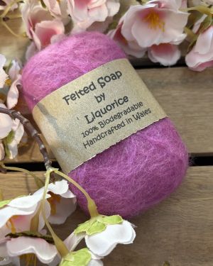 Pink Felted Soap