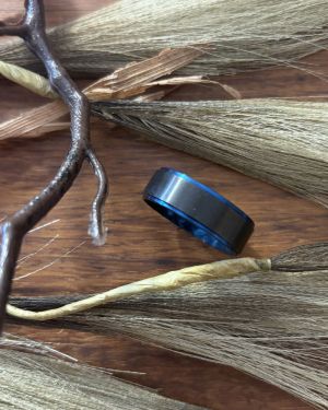 Blue and Black Ring
