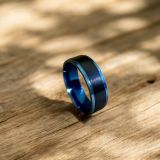 Blue and Black Ring