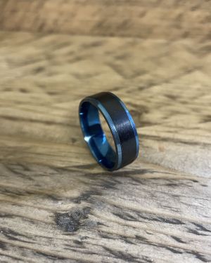 Blue and Black Ring