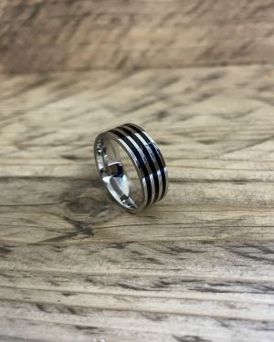 Silver and Black Ring
