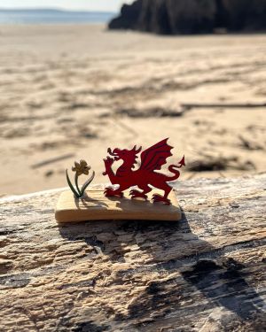 Dragon and Daffodil Driftwood Decoration
