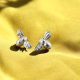 Silver Bee Studs