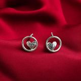 Circle Heart Studs