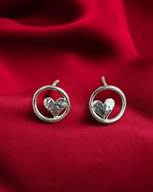 Circle Heart Studs