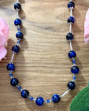Dark Blue Tiger’s Eye Necklace