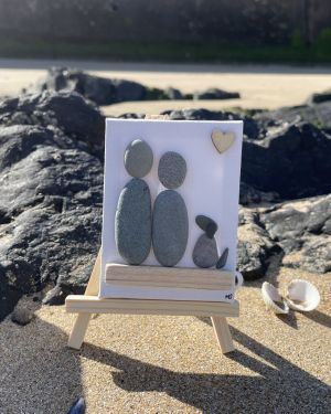 2 And A Dog Pebble Canvas