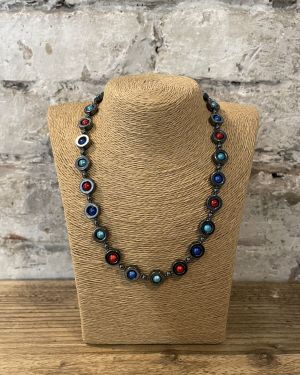 Red And Blue Hematite Necklace