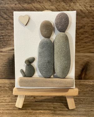 2 And A Dog Pebble Canvas