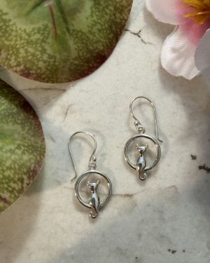 Cat On The Moon Earrings