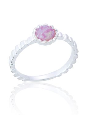 Pink Opal Ridged Ring
