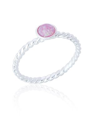 Pink Opal Twisted Ring