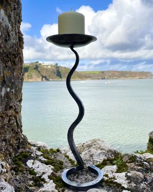 Hand Forged Single Wavy Candlestick