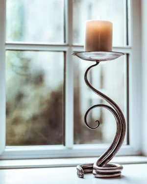 Hand Forged Fern Candlestick