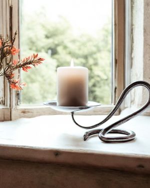 Hand Forged Single Round Candlestick