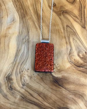 Red Dichroic Glass Necklace