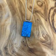 Blue Dichroic Glass Necklace