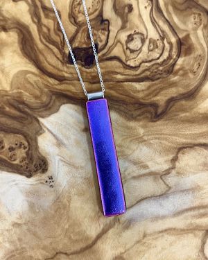 Purple Dichroic Glass Necklace