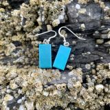 Turquoise Dichroic Glass Earrings