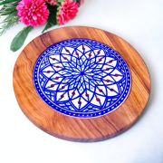 Small Round Olivewood Ceramic Tray