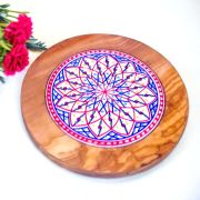 Small Round Olivewood Ceramic Tray