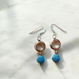 Copper Circle Shell Earrings