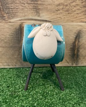 Ceramic Blue Sheep Ornament