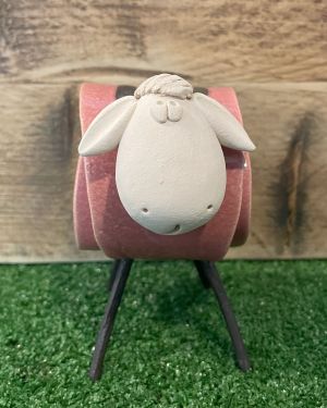 Ceramic Pink Sheep Ornament
