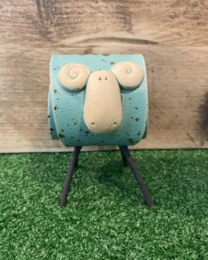 Ceramic Turquoise Ram Ornament