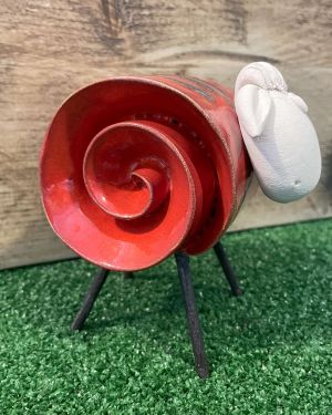 Ceramic Red Sheep Ornament