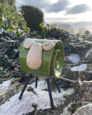 Ceramic Green Ram Ornament