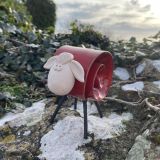 Ceramic Red Sheep Ornament