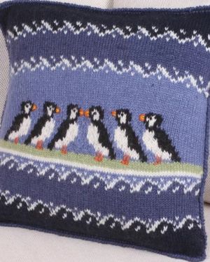 Circus Of Puffins Cushion