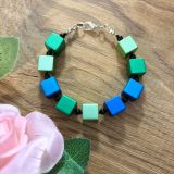 Blue And Green Cube Bracelet