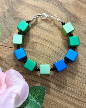 Blue And Green Cube Bracelet