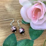 Pink Floral Glass Earrings